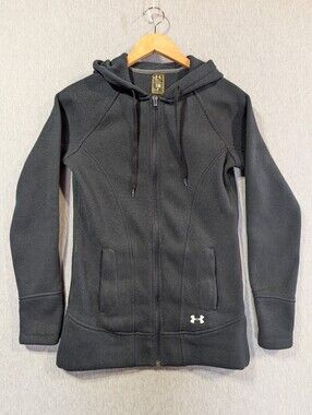 Under Armour Storm Fitted Knit Hoodie Women's Small Black Full Zip